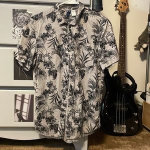 Divided Gray Skull Button up shirt